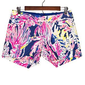 Lilly Pulitzer Callahan Women's Vibrant Print Shorts Size 0 Beach Twill Cotton